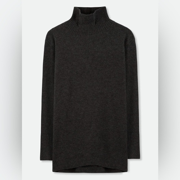 Jarbo Sweaters - Jarbo Dark Gray Cashmere Olympia Oversized Turtleneck Size Large